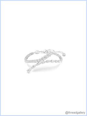 Swarovski Matrix Bracelet Rhodium Plated Clear Crystal Bangle